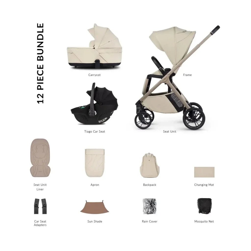 Venicci Tila 3-in-1 12 piece Comfort Bundle - Black/Sabbia