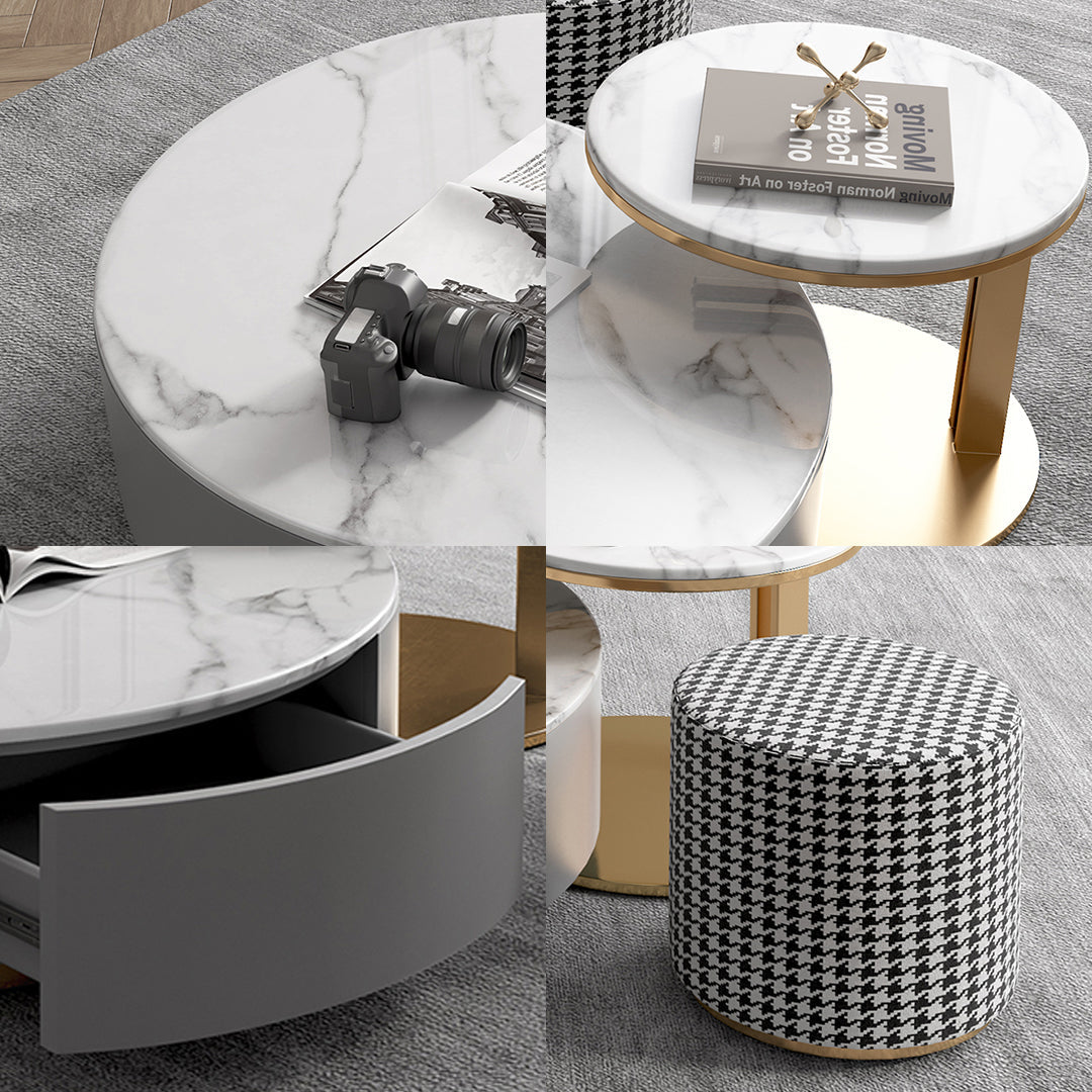 Valles Nesting Coffee Table Set, Sintered Stone