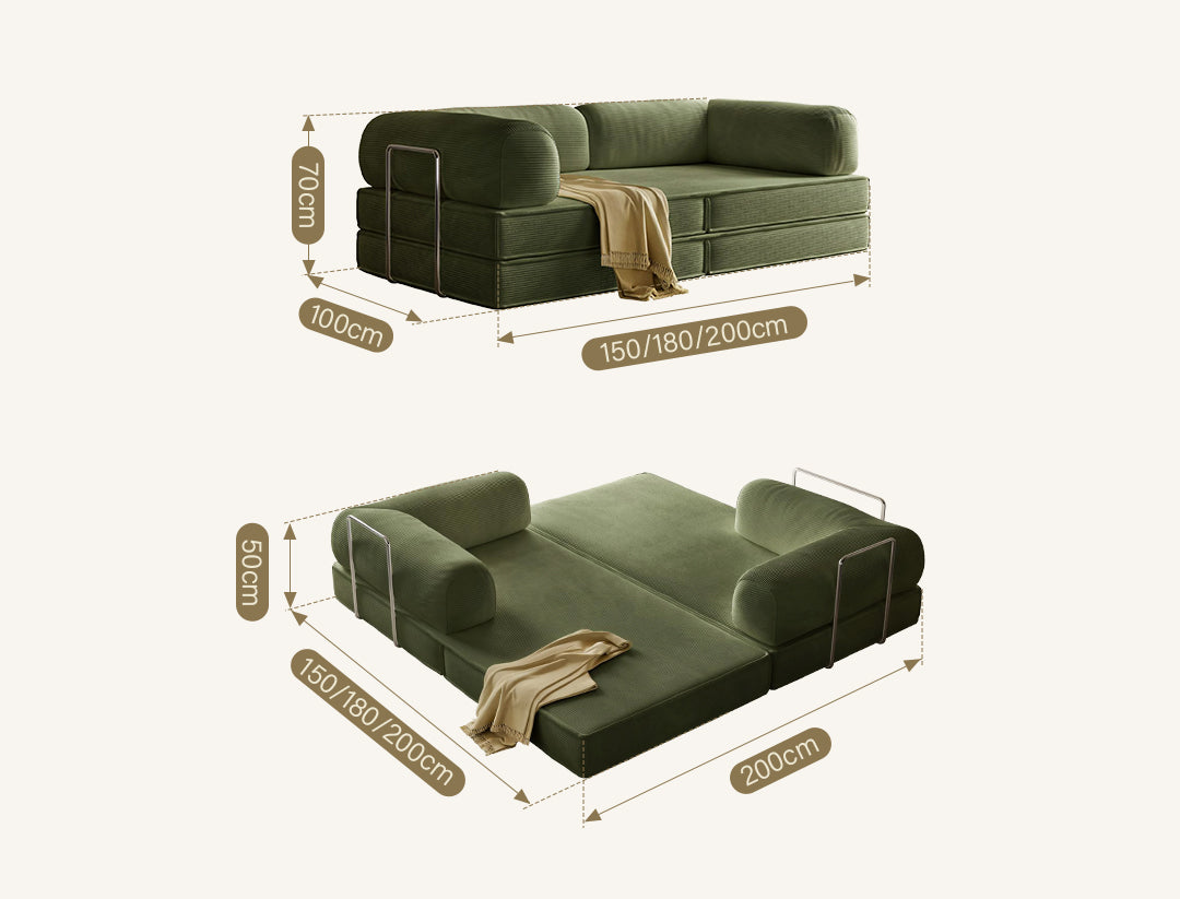 Van Buren Foldable Lazy Sofa Bed, Corduroy