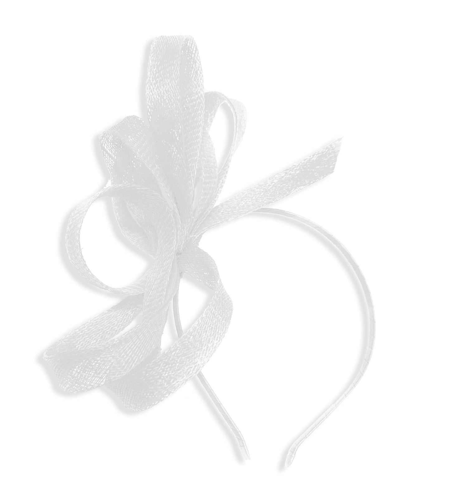 Caprilite White Vegan Fascinator on Headband Wedding Sinamay Full Hoop Ladies Day Ascot Races