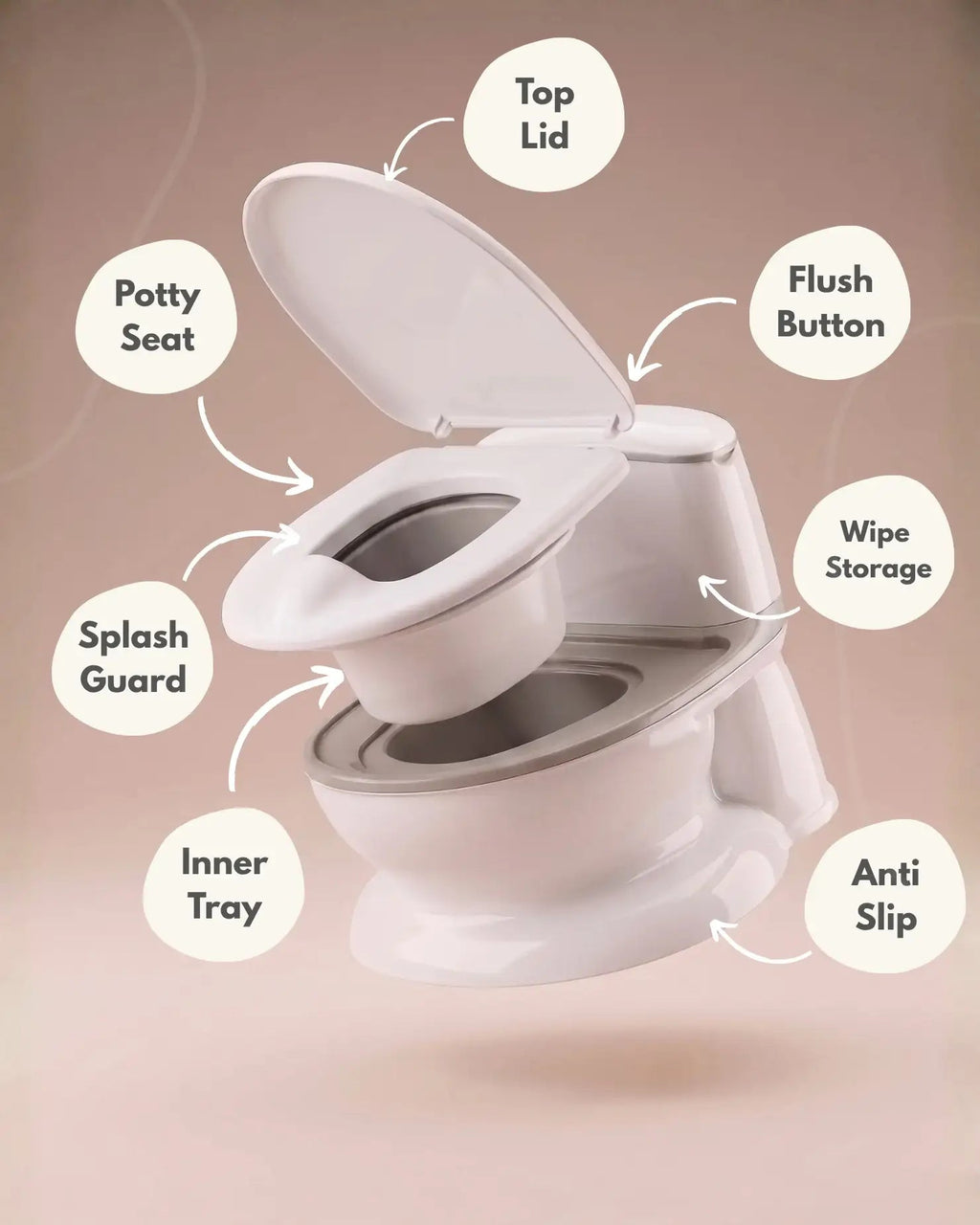 Pote Pals My First WC Potty - Grey