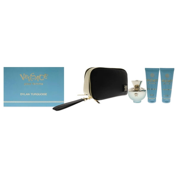 Versace Pour Femme Dylan Turquoise Gift Set 100ml EDT + 100ml Shower Gel + 100ml Body Lotion + Bag