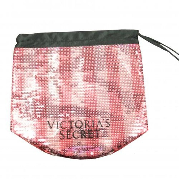Victoria's Secret Silver Sequin Drawstring Shoulder Bag
