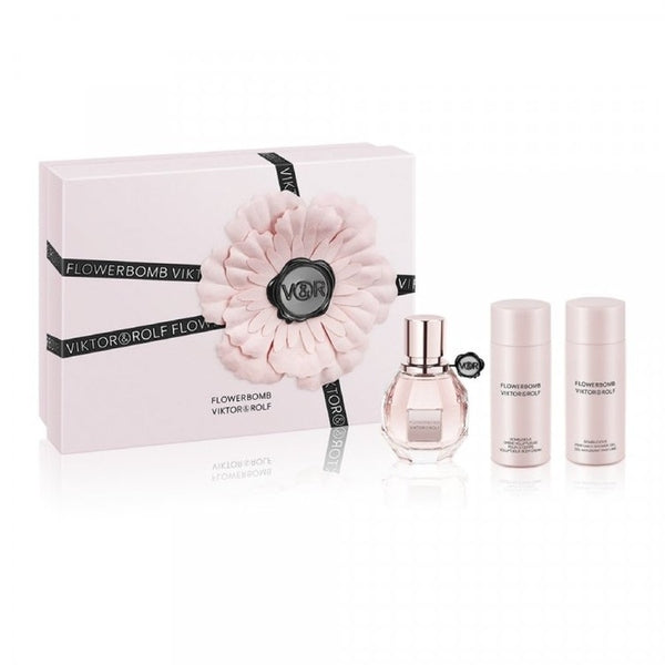 Viktor & Rolf FlowerBomb Gift Set 30ml EDP + 50ml Body Lotion + 50ml Shower Gel