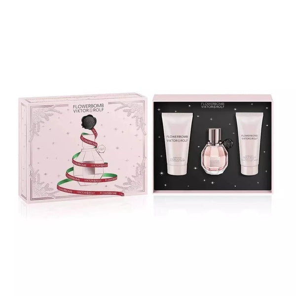 Viktor & Rolf FlowerBomb Gift Set 30ml EDP + 50ml Body Lotion + 40ml Body Cream