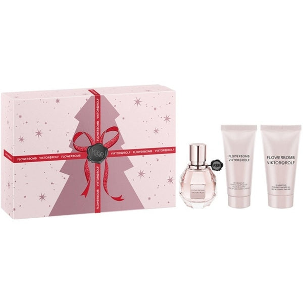 Viktor & Rolf FlowerBomb Gift Set 30ml EDP + 50ml Shower Gel + 40ml Body Cream