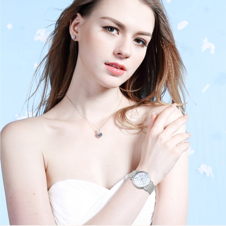 CAGARNY 6812 Round Dial Alloy Silver Case Fashion Couple Watch Men & Women Lover Quartz Watches with Stainless Steel Band