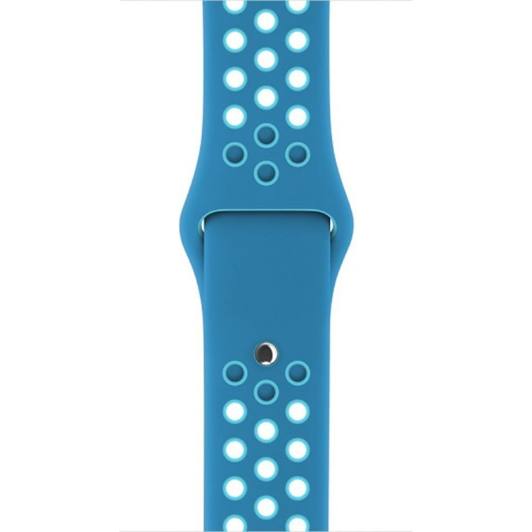 For Apple Watch Series 10 42mm / 9&8&7 41mm / SE 3&SE 2&6&SE&5&4 40mm / 3&2&1 38mm Fashionable Classical Silicone Sport Watch Band(Grey White)