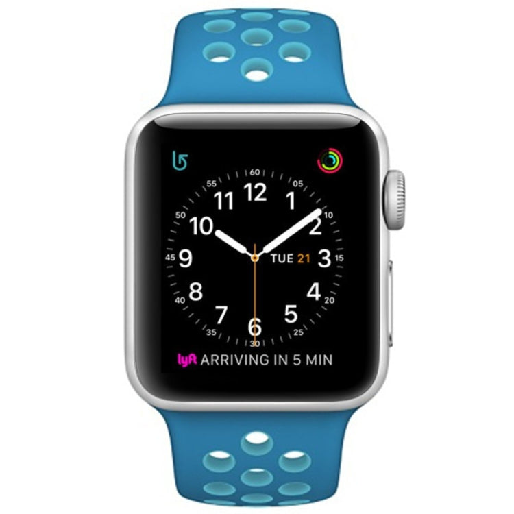 For Apple Watch Series 10 42mm / 9&8&7 41mm / SE 3&SE 2&6&SE&5&4 40mm / 3&2&1 38mm Fashionable Classical Silicone Sport Watch Band(Grey White)