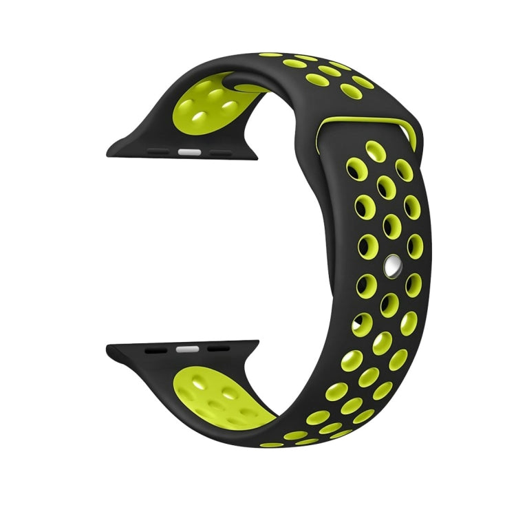 Fashionable Silicone Sport Band for Apple Watch 49mm/45mm/44mm/42mm/41mm (Black & Yellow)