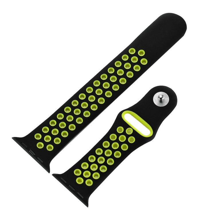 Fashionable Silicone Sport Band for Apple Watch 49mm/45mm/44mm/42mm/41mm (Black & Yellow)