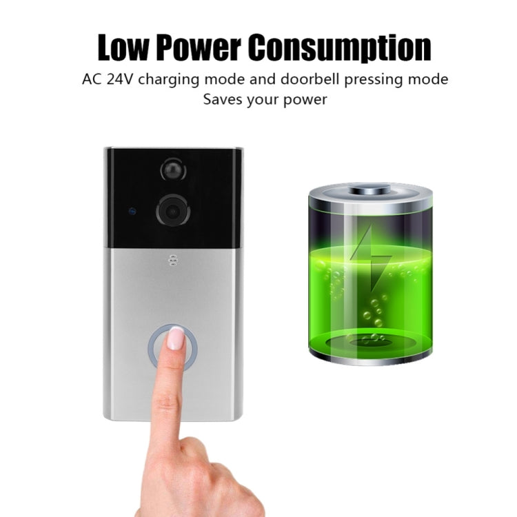 VESAFE HD 720P WiFi Video Doorbell with Intercom, TF Card Support, , Motion Detection, and App for iOS/Android (Includes Ding Dong/Chime) (Silver)