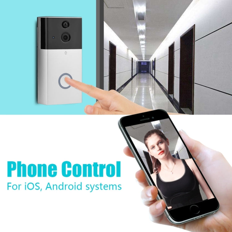 VESAFE HD 720P WiFi Video Doorbell with Intercom, TF Card Support, , Motion Detection, and App for iOS/Android (Includes Ding Dong/Chime) (Silver)