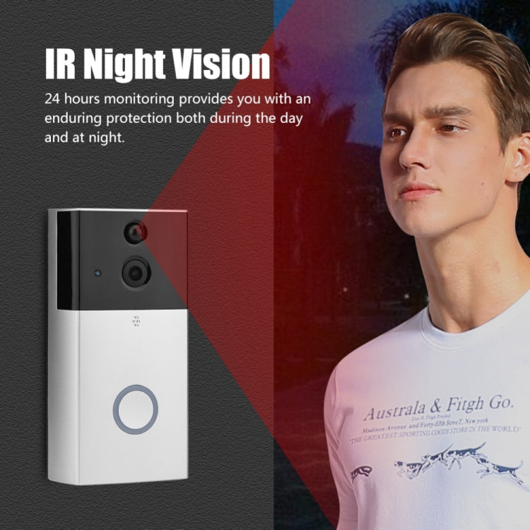 VESAFE HD 720P WiFi Video Doorbell with Intercom, TF Card Support, , Motion Detection, and App for iOS/Android (Includes Ding Dong/Chime) (Silver)
