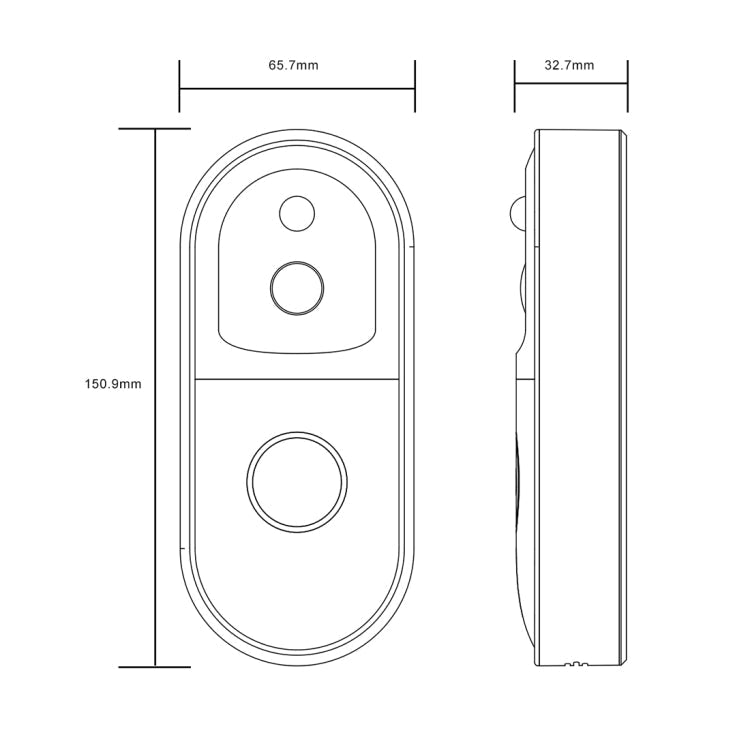 B50 720P Smart WiFi Video Visual Doorbell, Support Phone Remote Monitoring & Night Vision & SD Card