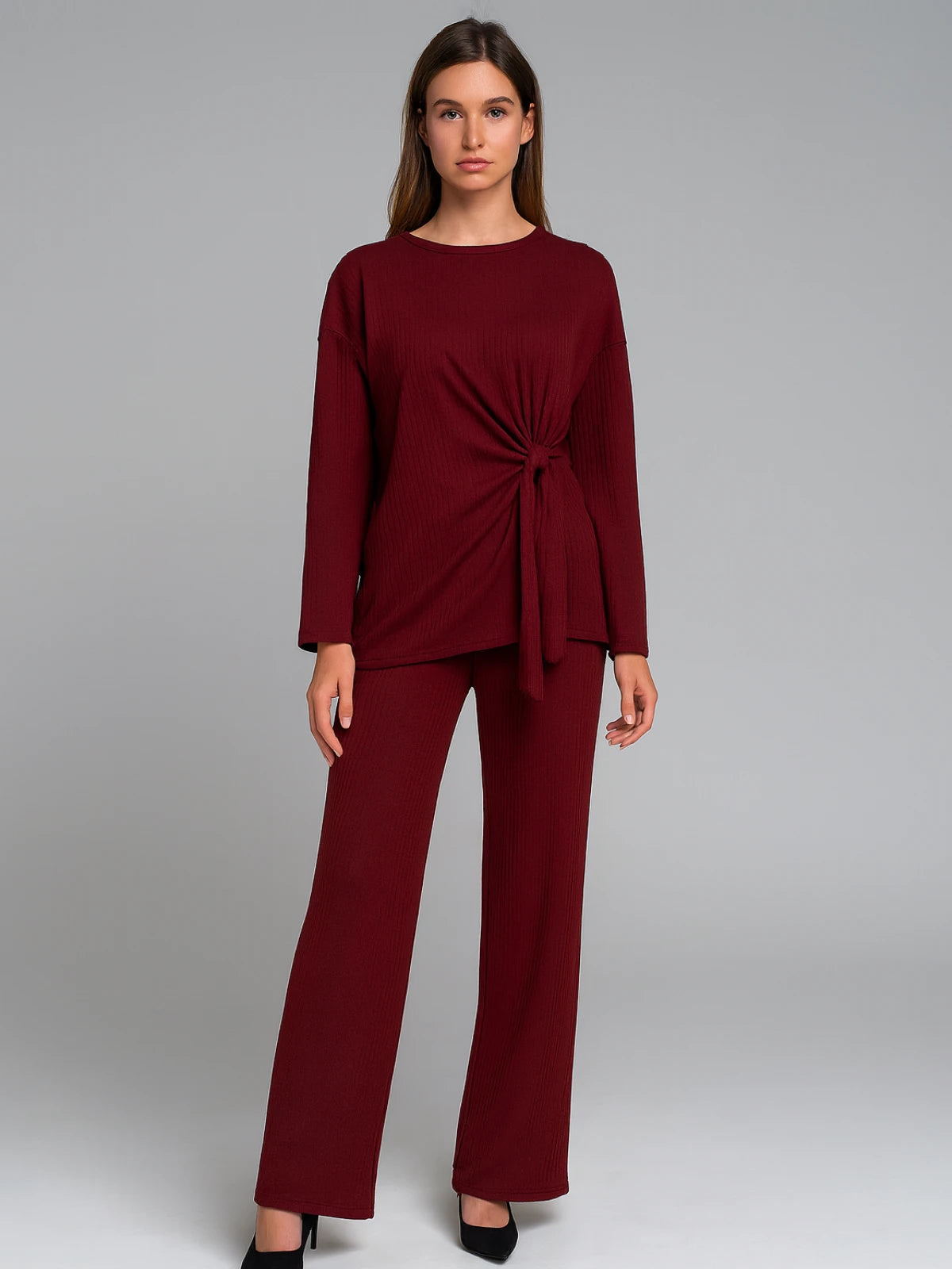 Ladies Side Tie Top and Trouser Set