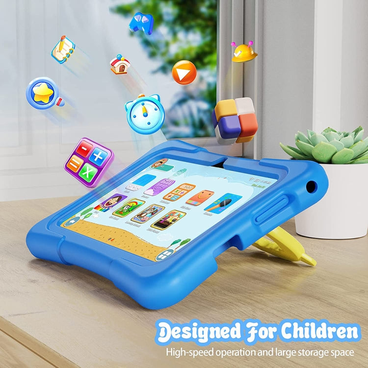 Pritom K7 Pro Kids Education Tablet PC, 7.0 inch, 2GB+32GB, Android 11 Allwinner A100 Quad Core CPU, Support 2.4G WiFi / Bluetooth / Dual Camera, Global Version with Google Play, US Plug(Blue)