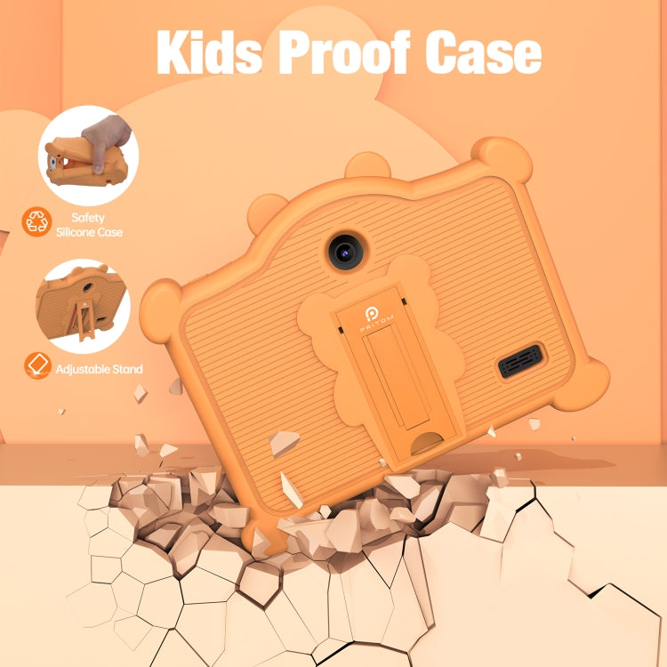 Pritom K7 Pro Panda Kids Tablet PC, 7.0 inch, 2GB+32GB, Android 11 Allwinner A100 Quad Core CPU, Support 2.4G WiFi & WiFi 6, Global Version with Google Play, US Plug (Orange)