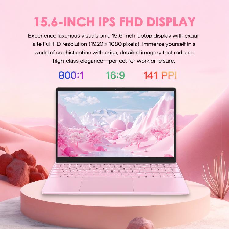 GXMO T152J 15.6 inch Laptop, 16GB+512GB, Windows 11 Pro Intel Celeron N5100 Quad Core, Support Fingerprint Unlock, UK Plug, 16GB+512GB, UK Plug