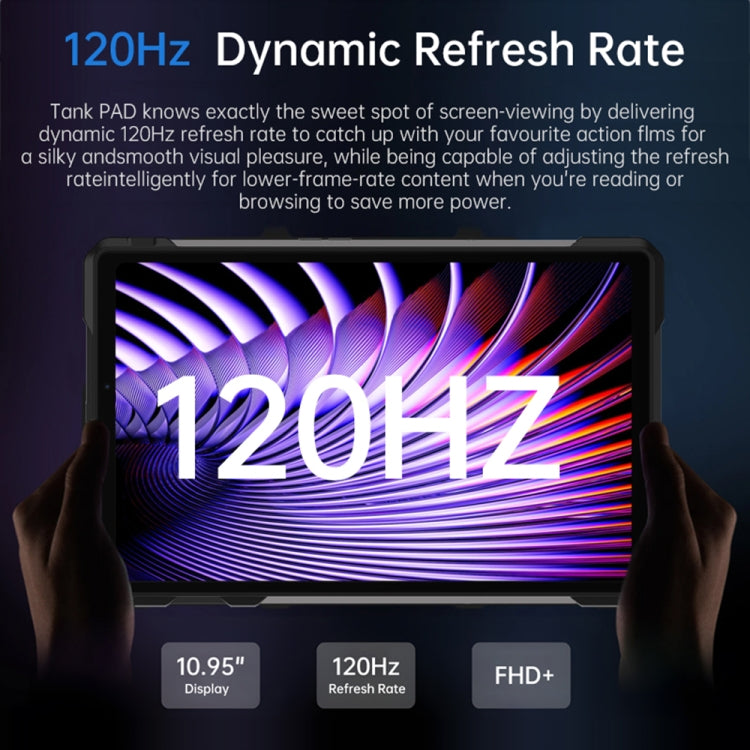 Unihertz 8849 Tank Pad Rugged Tablet PC & Projector, 16GB+512GB, 10.95 inch Android 14 Dimensity 8200 Octa Core 5G Network, EU Plug, Tank Pad