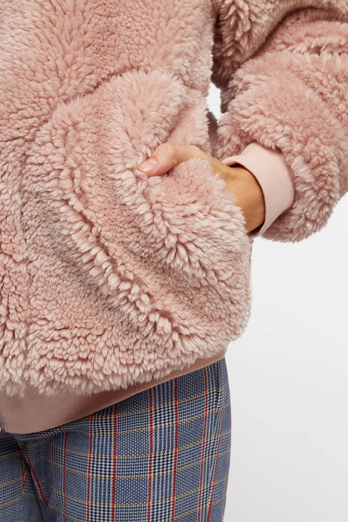 Woody Borg Oversized Bomber Jacket - Pink