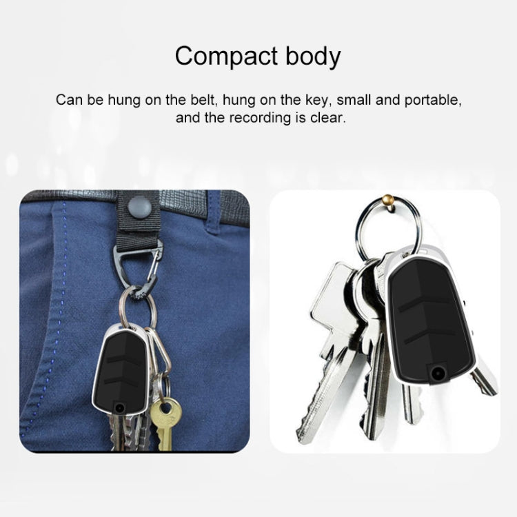 E308 16GB Portable Keychain Voice Recorder, Built-in Camera, Mic, Support TF Card