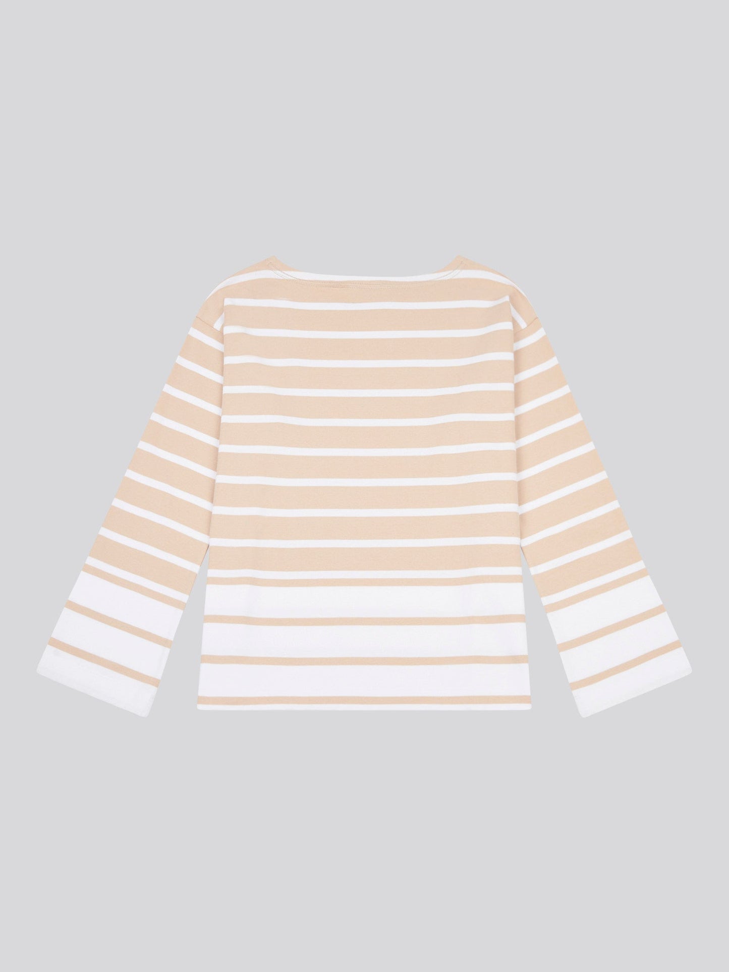 Womens Block Stripe Long Sleeve T-Shirt in Smoke Gray