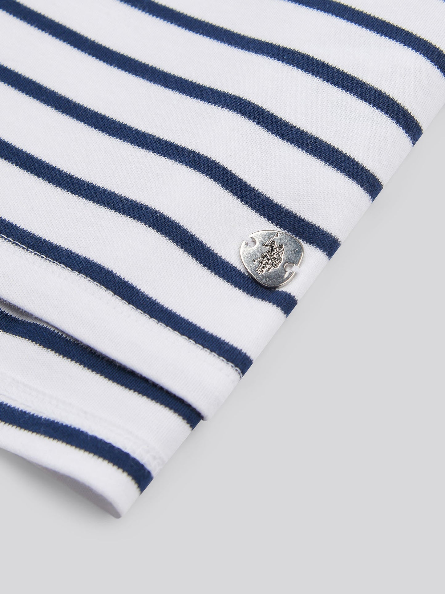 Womens Monogram Rope Stripe Shirt in Navy Iris