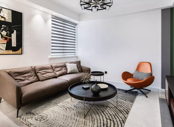 Snail Swivel Accent Armchair, Brown Leather