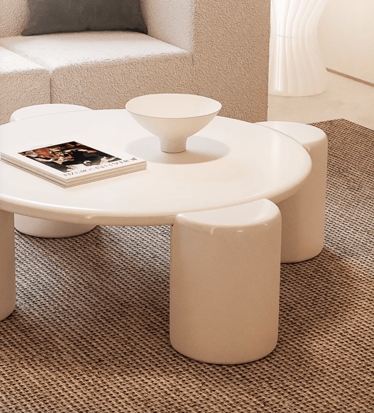 Nova Flower Nesting Coffee Table, White