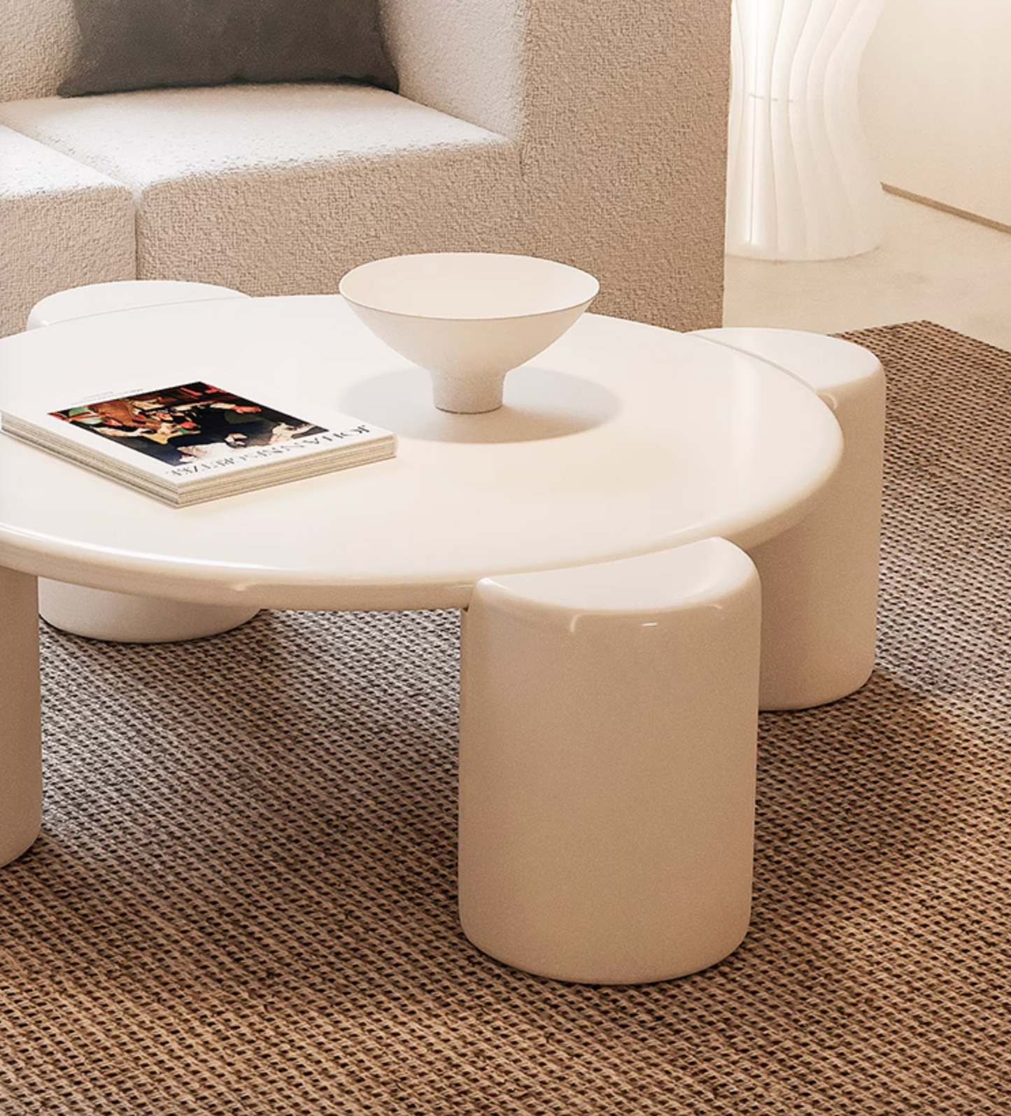 Nova Flower Nesting Coffee Table, White