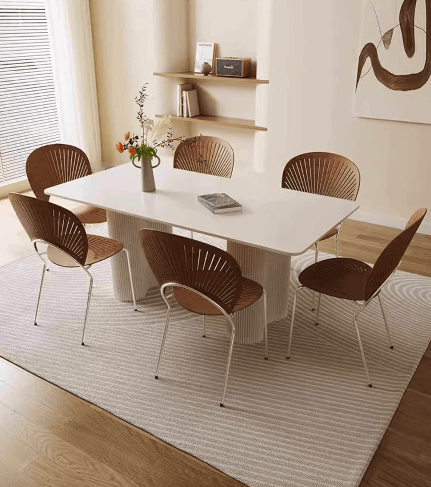 Aiden White Dining Table, Sintered Stone