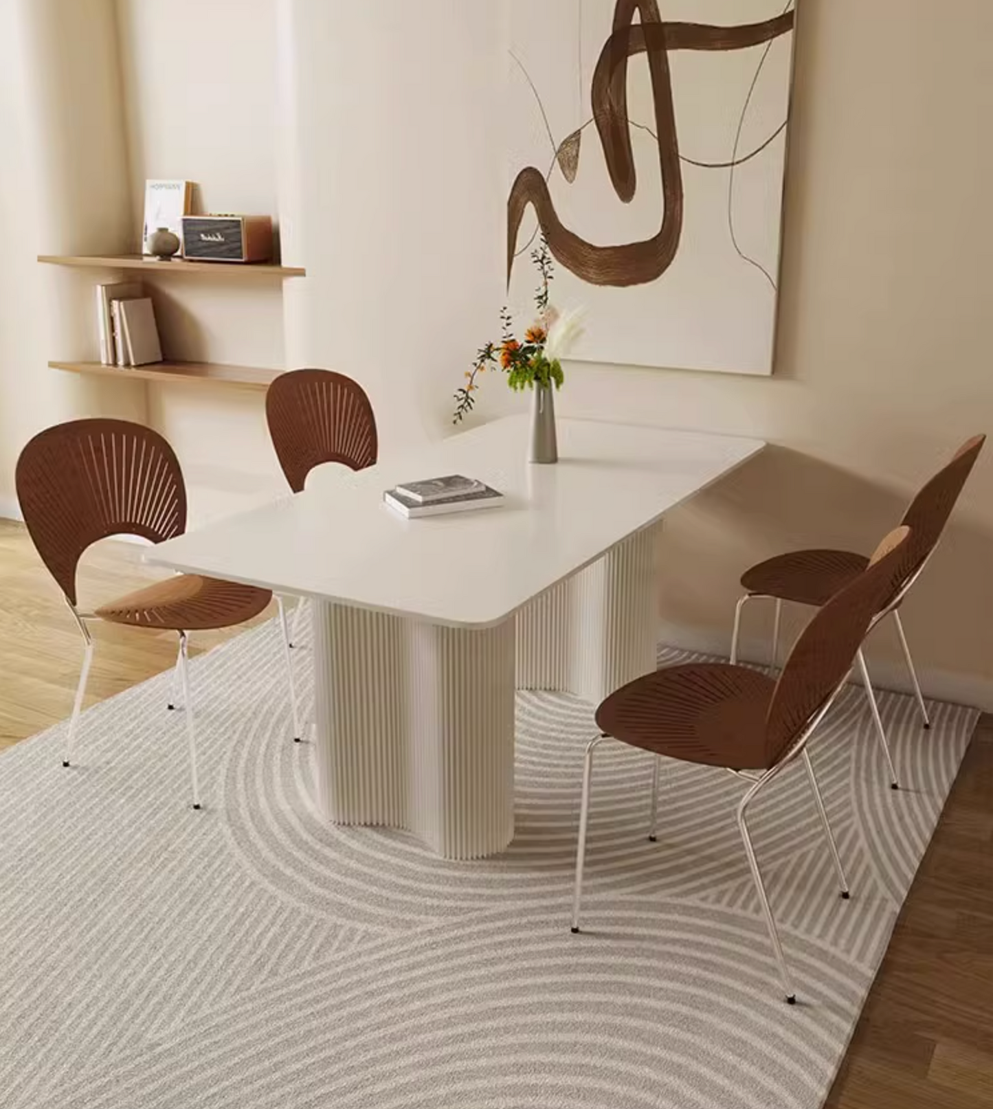 Aiden White Dining Table, Sintered Stone