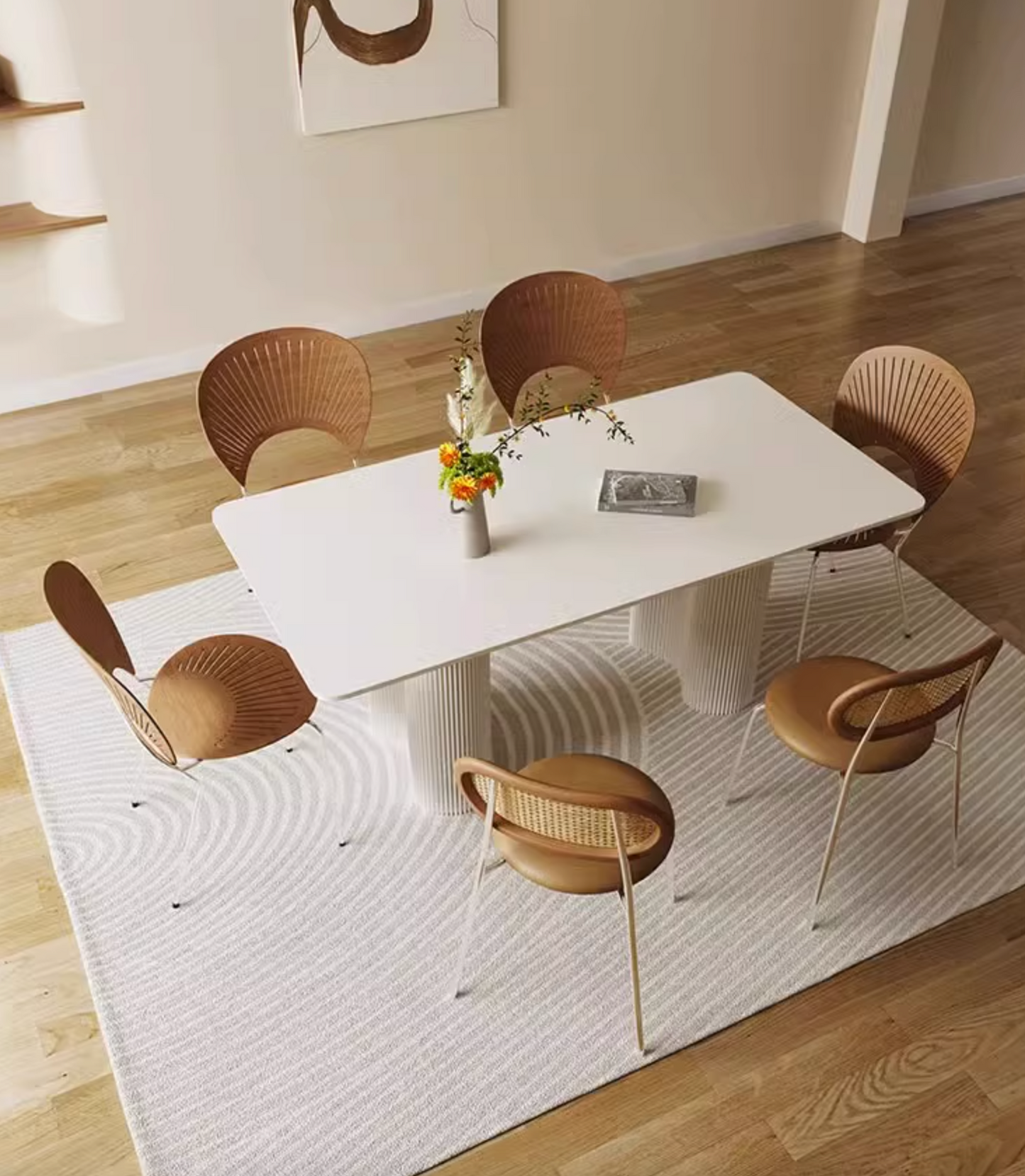 Aiden White Dining Table, Sintered Stone