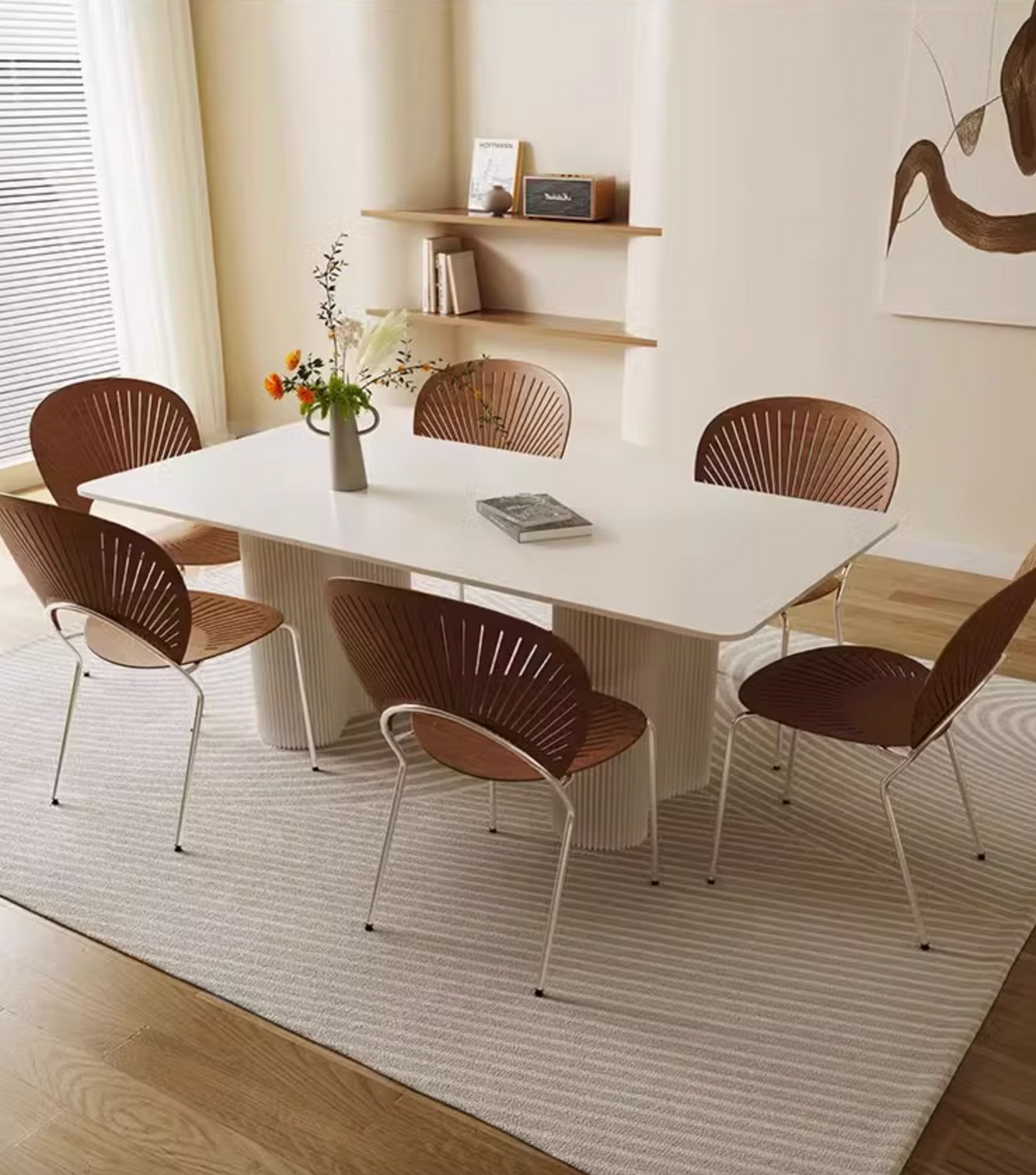 Aiden White Dining Table, Sintered Stone