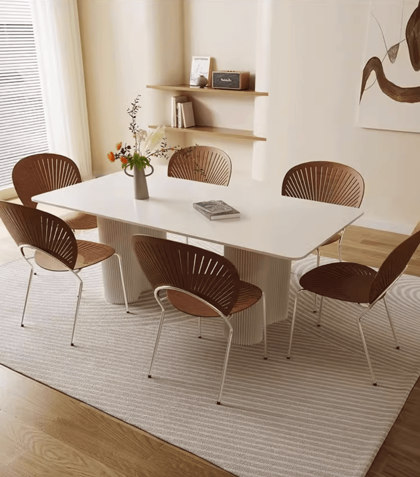 Aiden White Dining Table, Sintered Stone