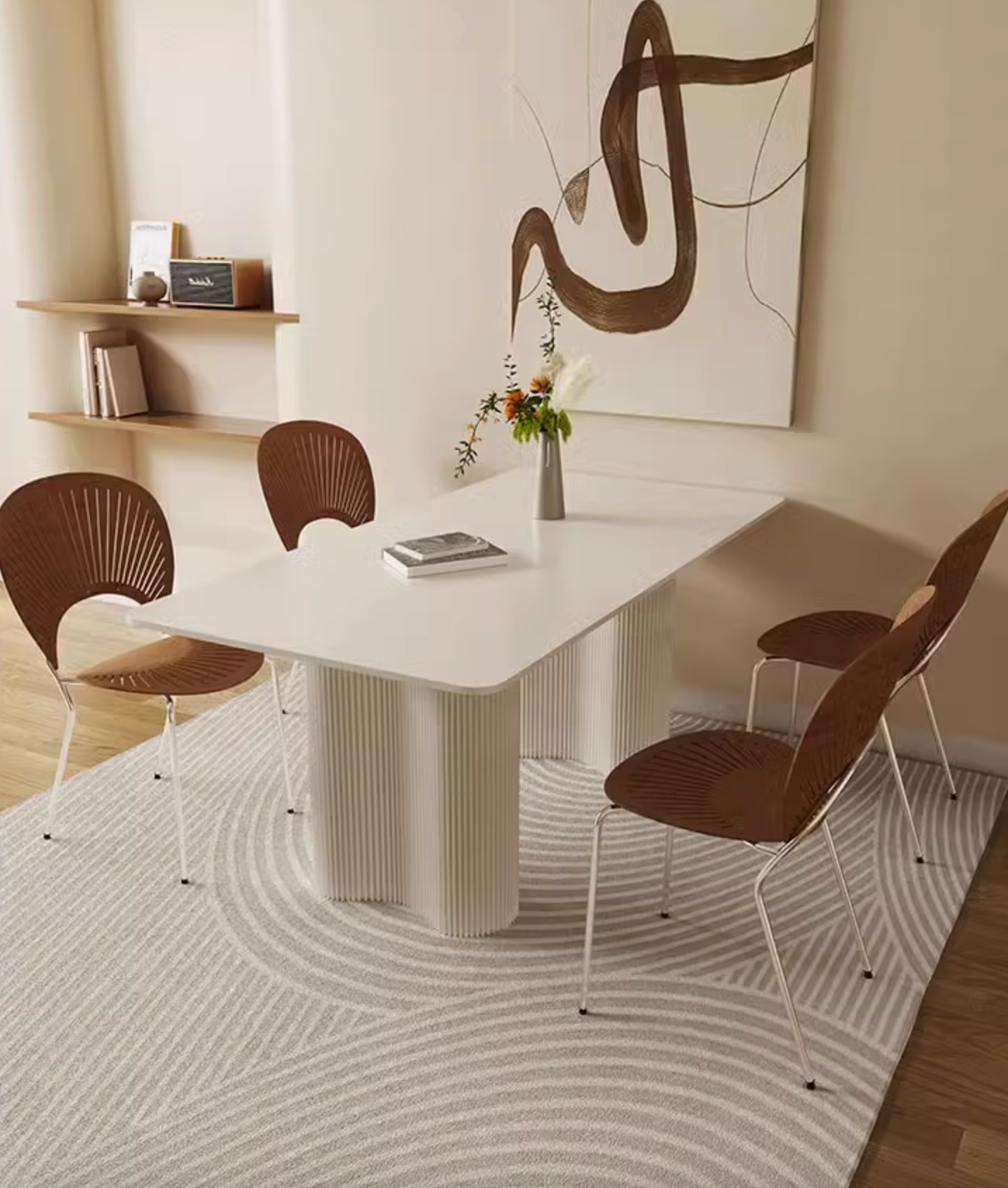 Aiden White Dining Table, Sintered Stone