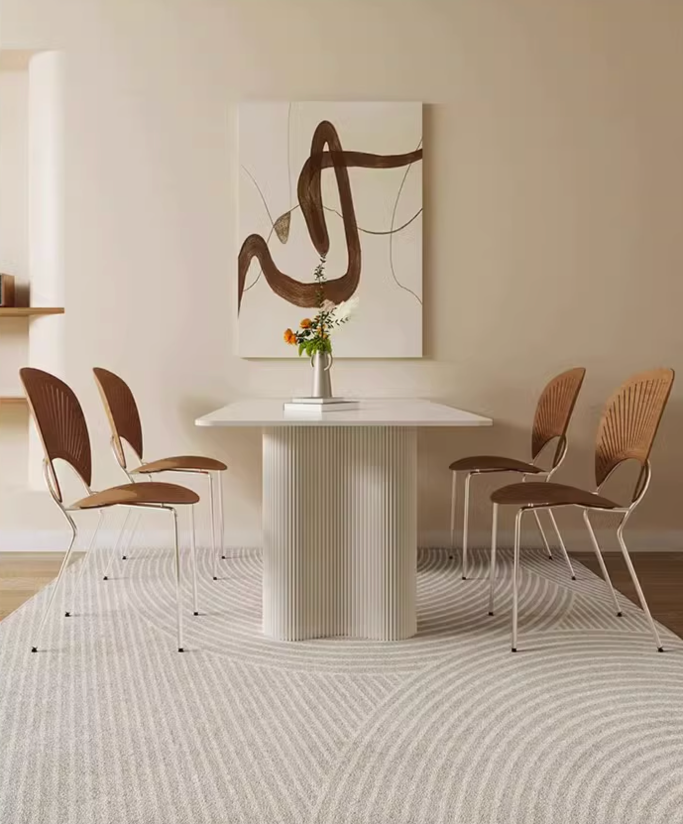 Aiden White Dining Table, Sintered Stone