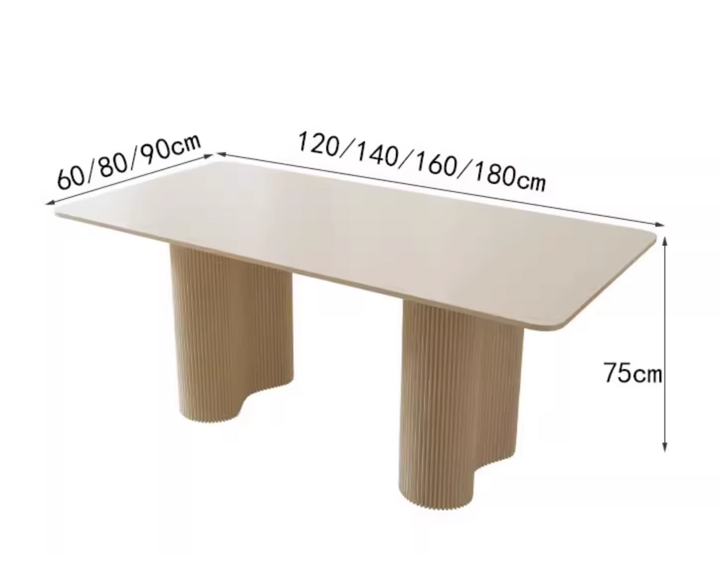 Aiden White Dining Table, Sintered Stone