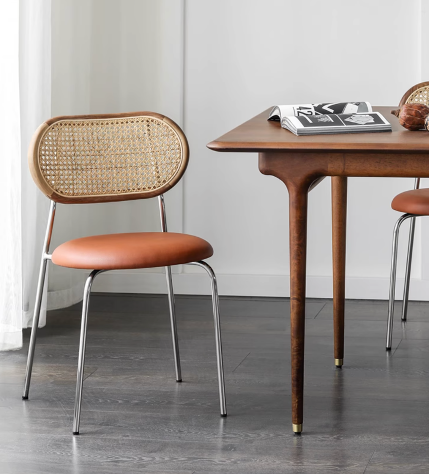Luna Rattan Dining Chair, Oak