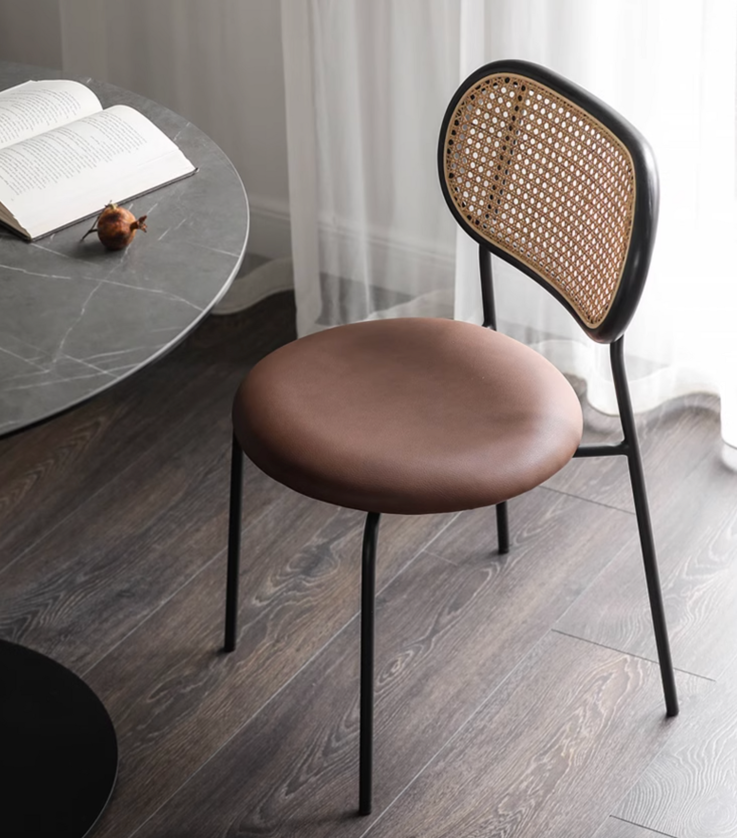 Luna Rattan Dining Chair, Oak