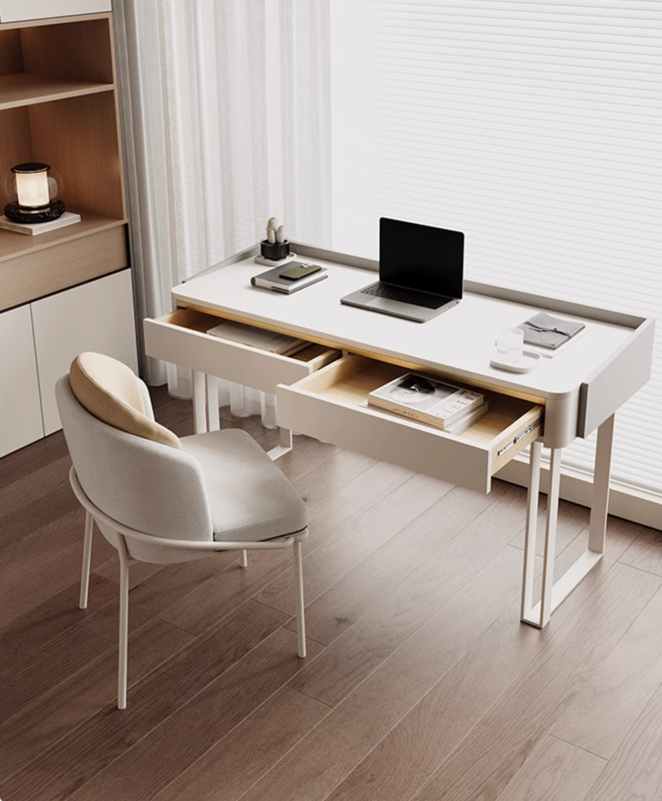 Otto Office Desk - White Sintered Stone