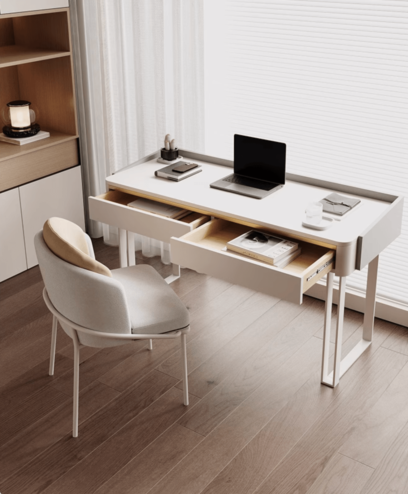 Otto Office Desk - White Sintered Stone