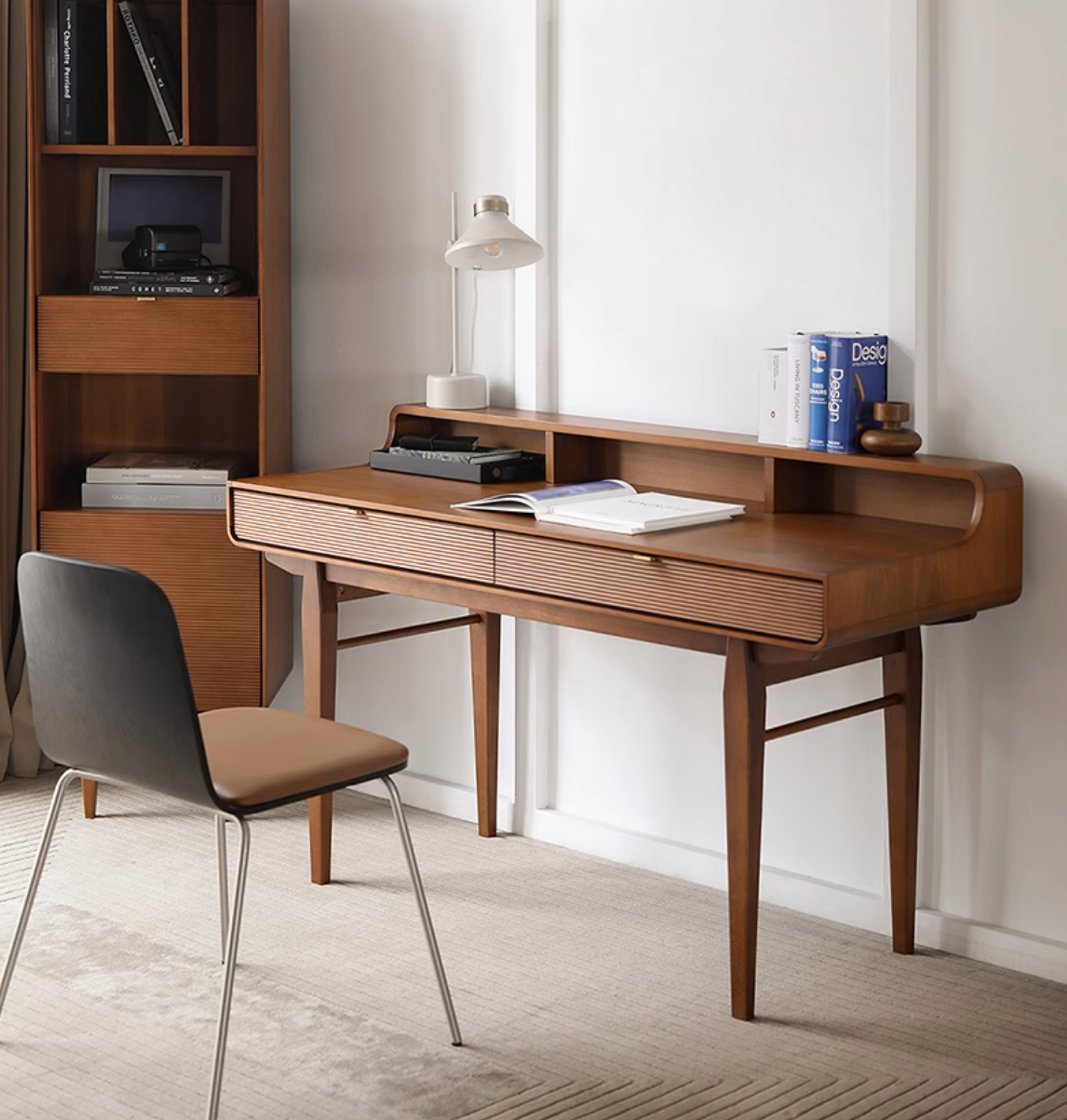 Moran Carved Office Desk, Solid Wood