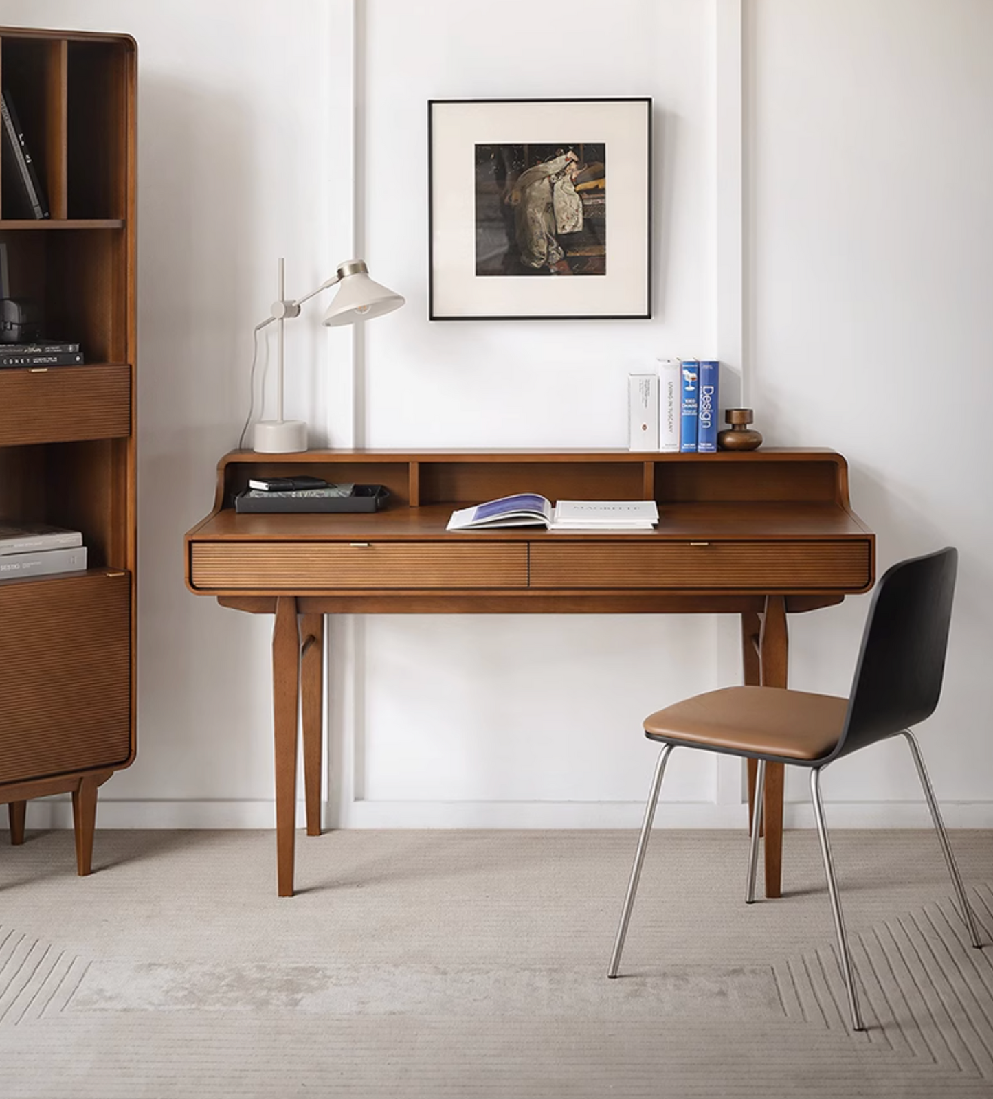 Moran Carved Office Desk, Solid Wood