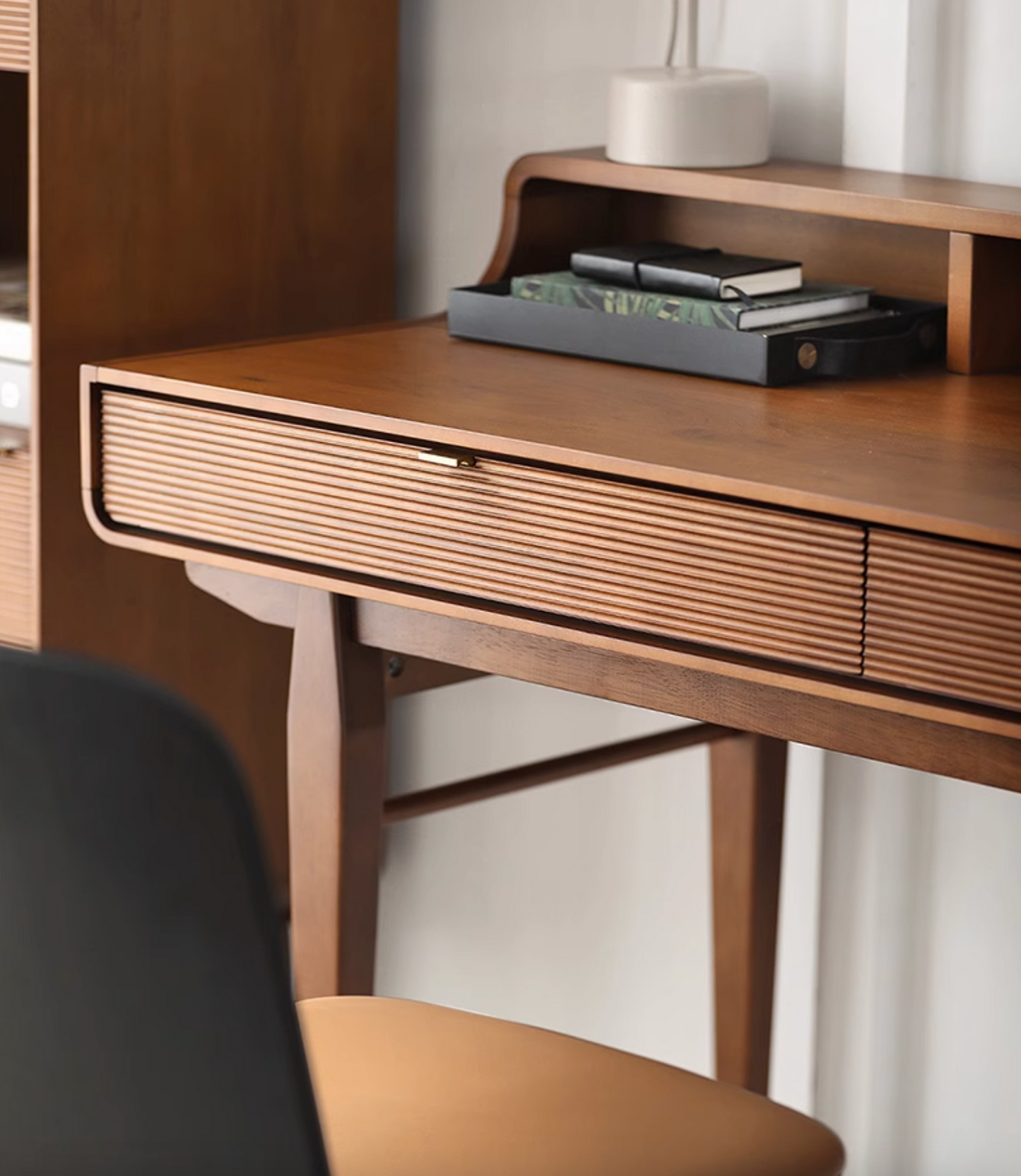 Moran Carved Office Desk, Solid Wood