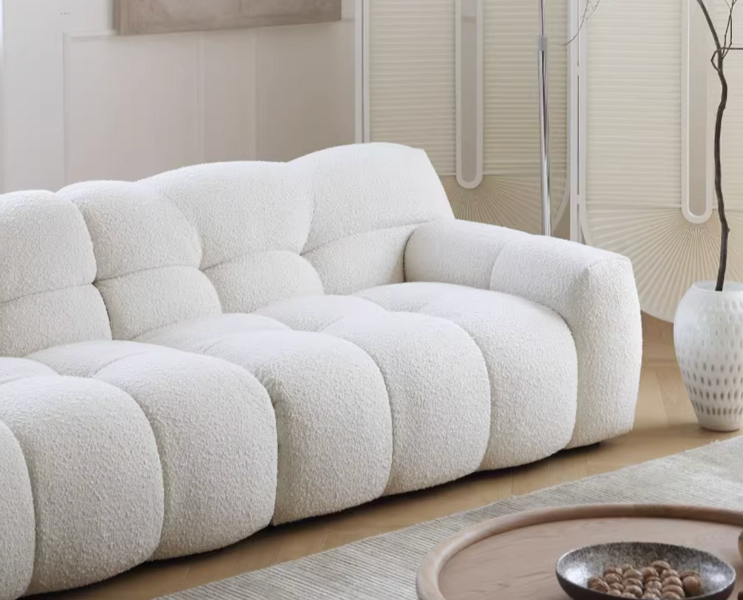 Cora Three Seater Sofa, Boucle