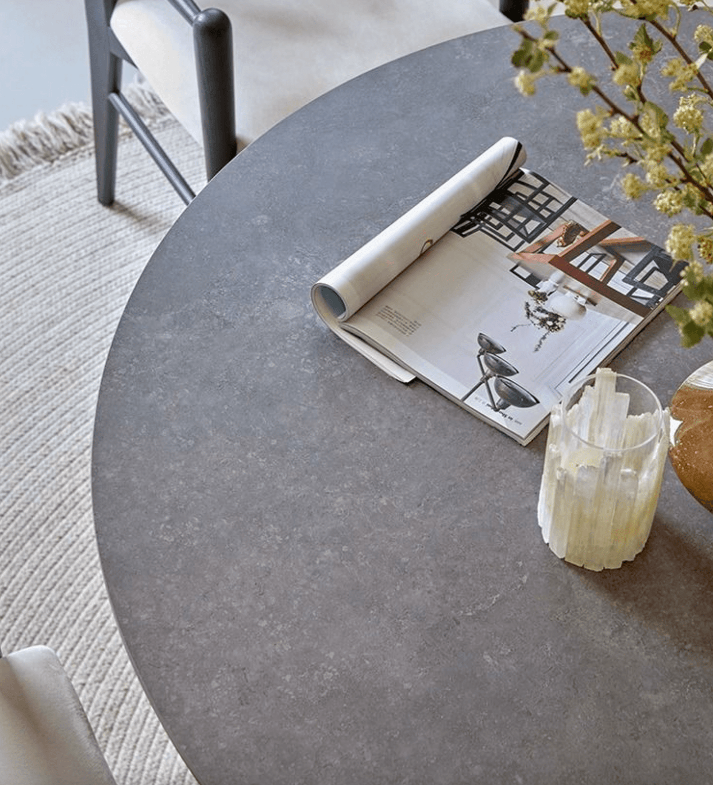 Bek Round Dining Table, Brown
