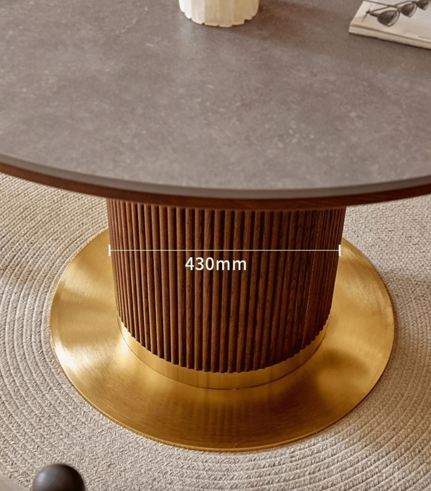 Bek Round Dining Table, Brown