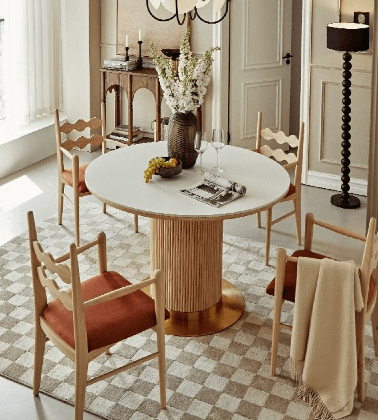 Bek Round Dining Table, White